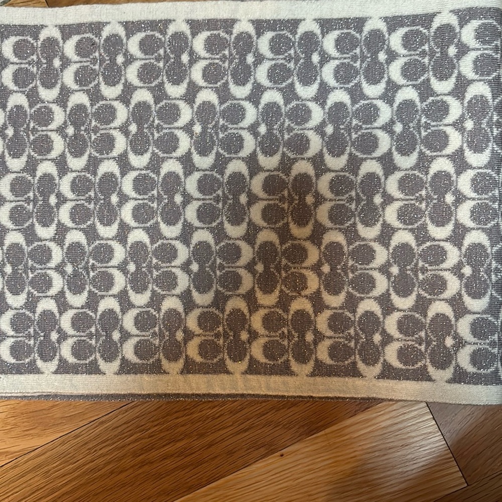 Coach metallic signature scarf